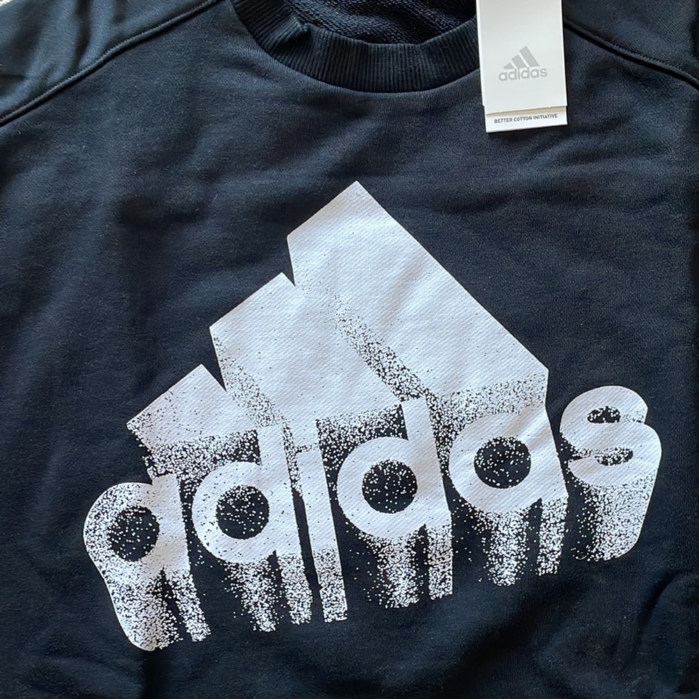 NWT black Adidas essentials sweatshirt size large - Picture 2 of 3